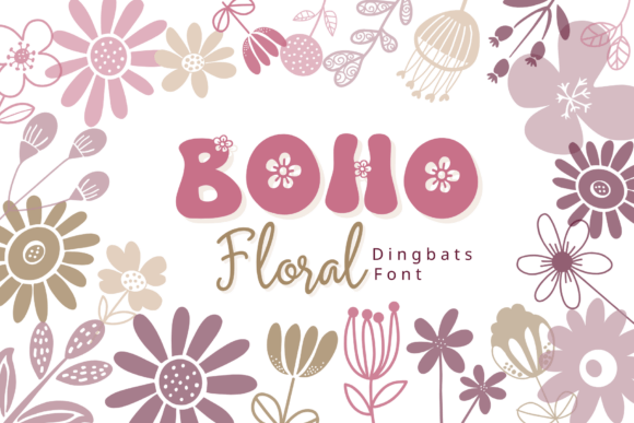 Boho Floral: The Dingbat Font That Whispers Whimsy Into Every Design